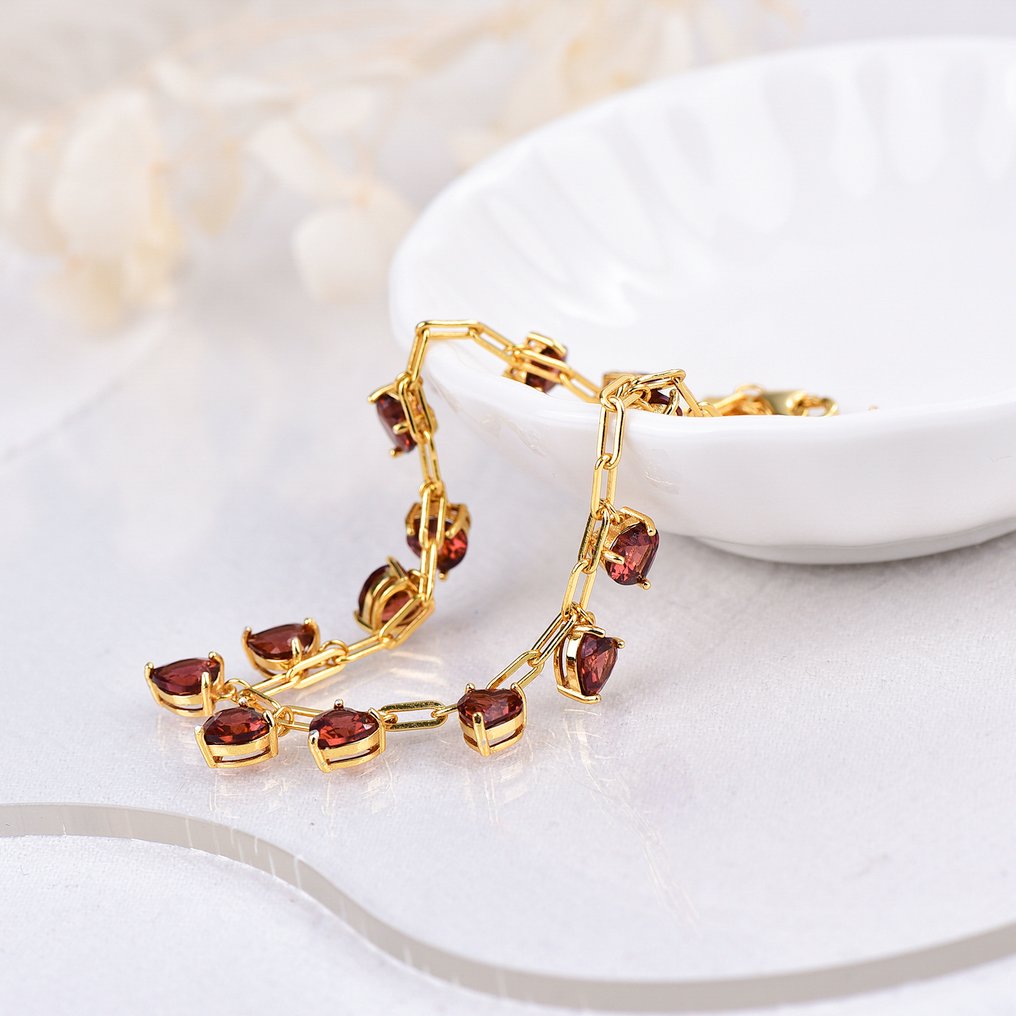 Bez ceny minimalnej
- Bransoletka Srebro - Garnet - Certyfikowany #4.3