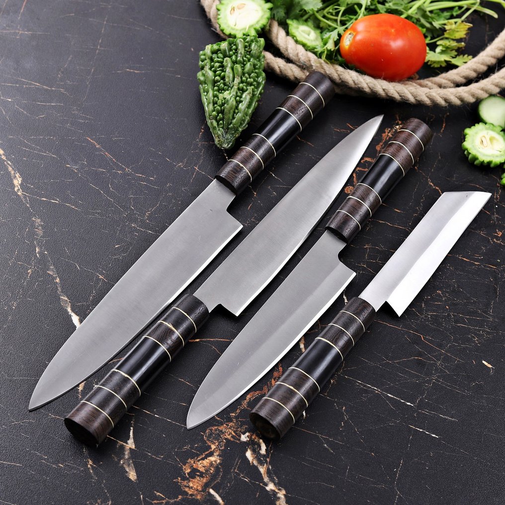 厨刀 - Chef's knife -  Japanese Style-PT-56 - 钢, 木 - 葡萄牙 - 日本钢刀套装 #1.0