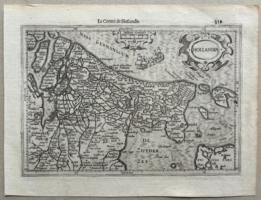 Ολλανδία - Βόρειο και Νότιο Χόλλαντ; J. Hondius, G. Mercator - Hollandia / Le Comté de Hollande - 1601-1620 #1.0