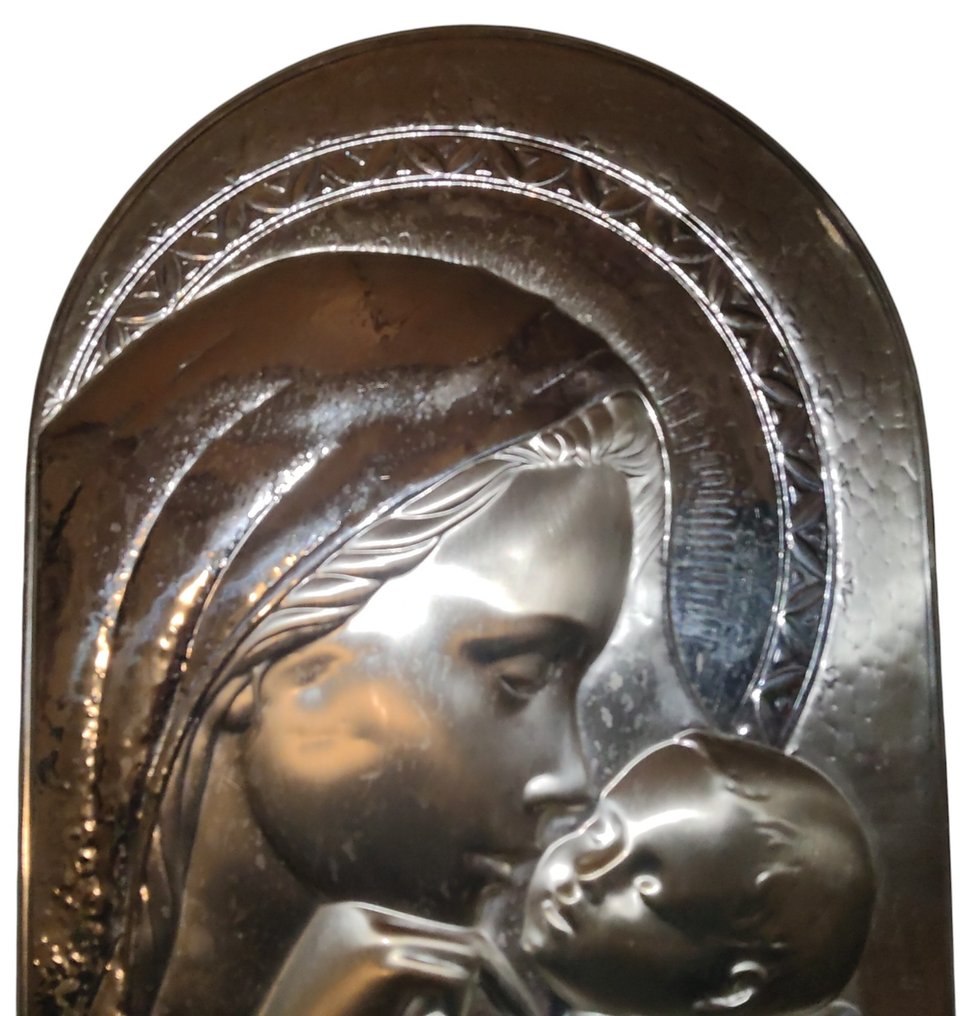 Mogetta - Relief, La Madonna  (1980) - 30 cm - Versilbert, Holz #3.2