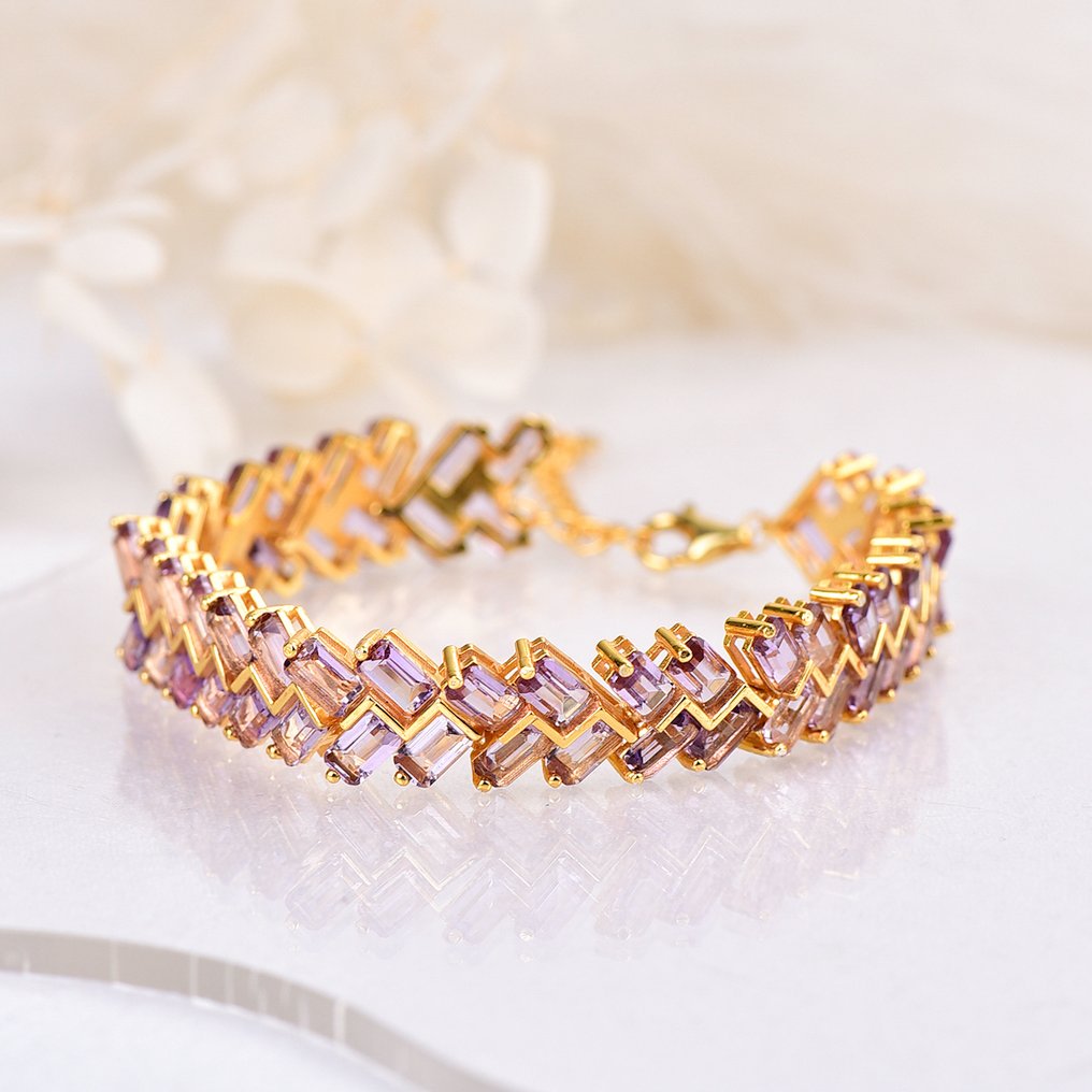 Sans prix de réserve - Bracelet Argent - Améthyste - Certifié #1.0