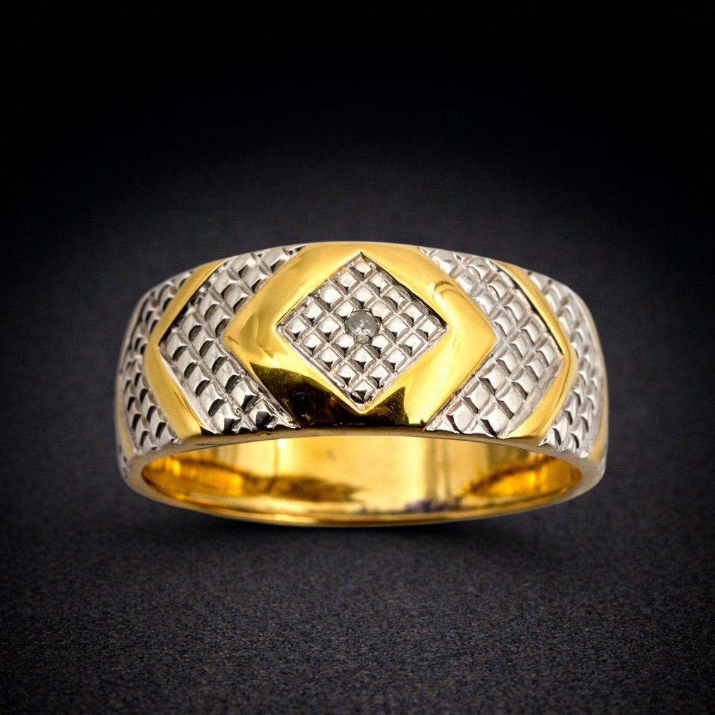 No reserve price - Ring Silver - Diamond (Certified) #1.0