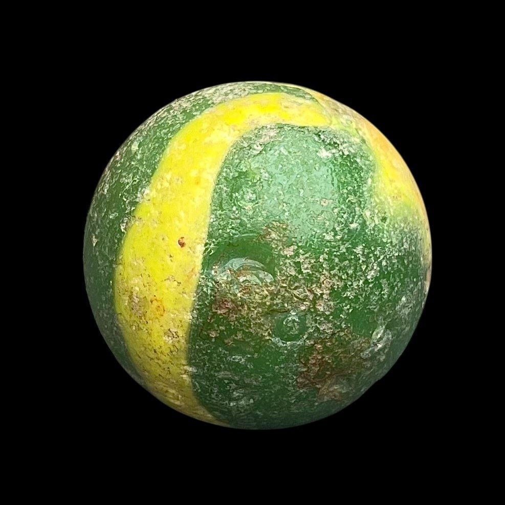 中世紀後期 绿黄色 Zeer zeldzame gekleurde keusel / kuysel - 非常罕见的彩色大理石 - 29 mm (沒有保留價) #3.2