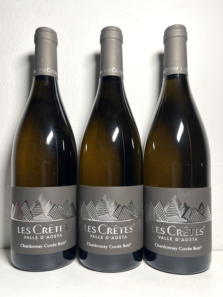 2022 Les Crêtes, Chardonnay Cuvée Bois - Aostan laakso DOC - 3 Pullot (0.7 L) #1.0