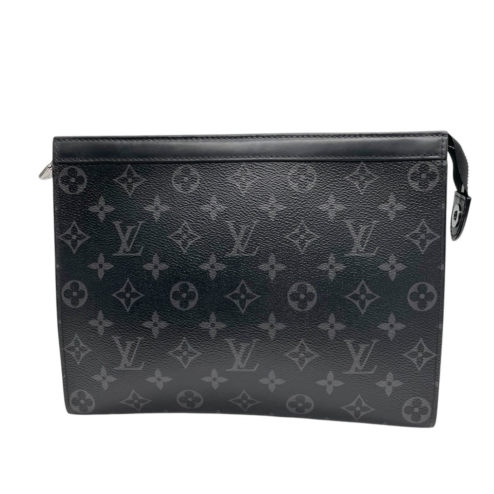 Louis Vuitton - Monogram Eclipse Pochette Voyage Leather Trim Clutch Bag - Clutch bag #1.0