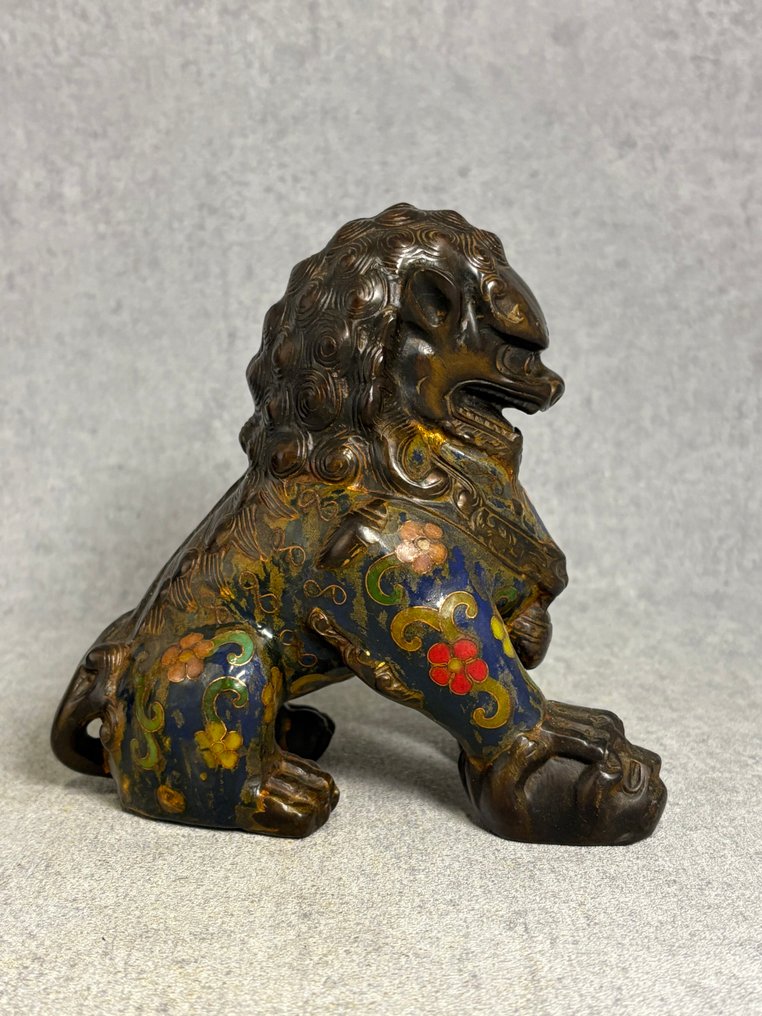 Τοποθετήστε τα αγάλματα foo dogs. - Μπρούντζος, (Cloisonné) - Κίνα - Late 20th century #4.3