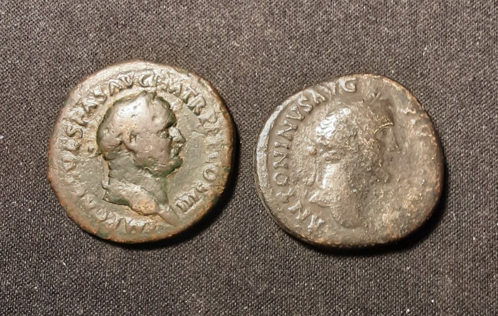 Ρωμαϊκή Αυτοκρατορία. Vespasian (AD 69-79). / Antoninus Pius (AD 138-161) - Lot 2 Sestertii (χωρίς τιμή ασφαλείας) #1.0