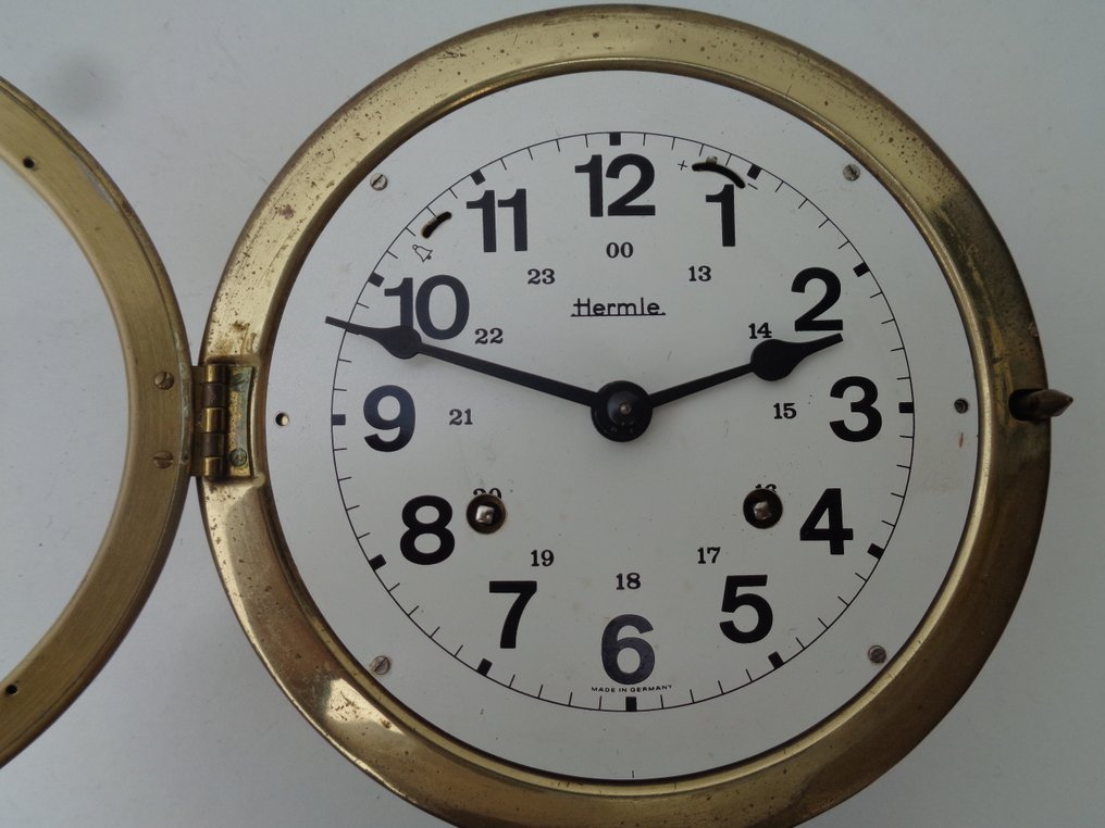Schiffsuhr - Hermle - Messing - 1960-1970 - Schiffsglocke mit Glasla #2.1