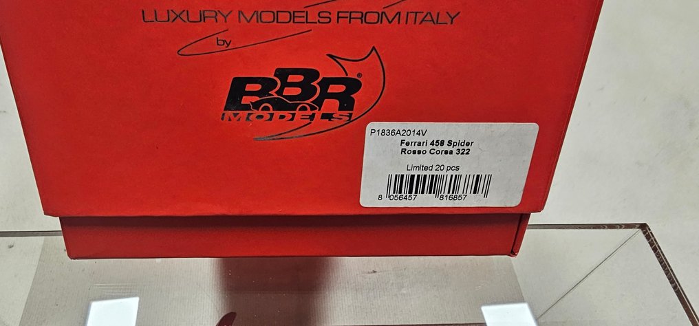 BBR 1:18 - 模型跑车 - Ferrari 458 Spider arosso Corsa 322 n.03/20 - BBR #1.0
