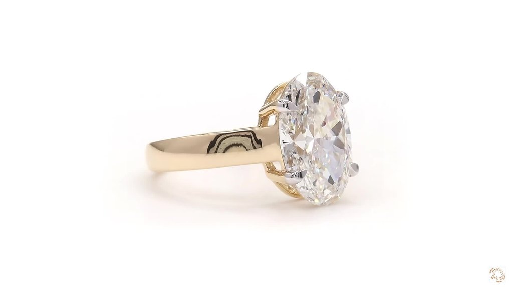 戒指 - 18 克拉 黃金 - 4.02ct. tw. 鉆石 (實驗室培育) - D(无色) #4.3