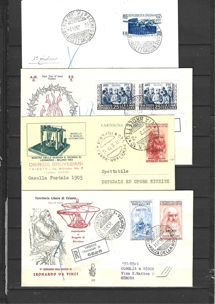 Τεργέστη-Ζώνη Α 1949/1953 - 30 φακέλοι FDC Trieste, τιμή καταλόγου €1800 #3.2