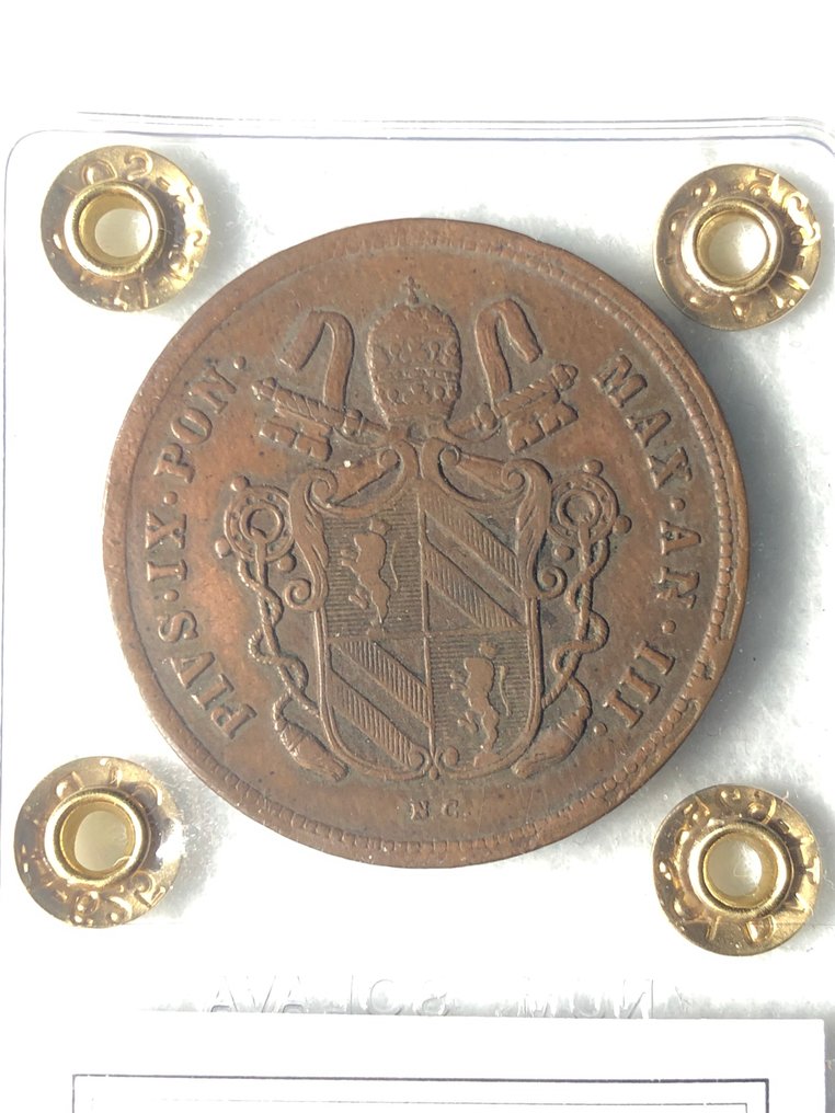 Italia, Estado Pontificio Pio IX. 2 Baiocchi 1849 Bologna - Rara  (Sin precio de reserva) #1.0