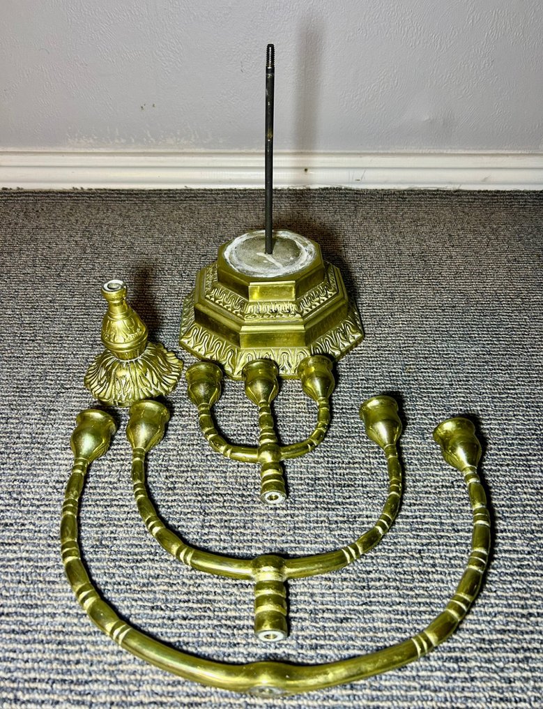 Judaica - 烛台 - 黄铜色 - Menorah - 36.5 厘米 - 3.8 千克 #4.3