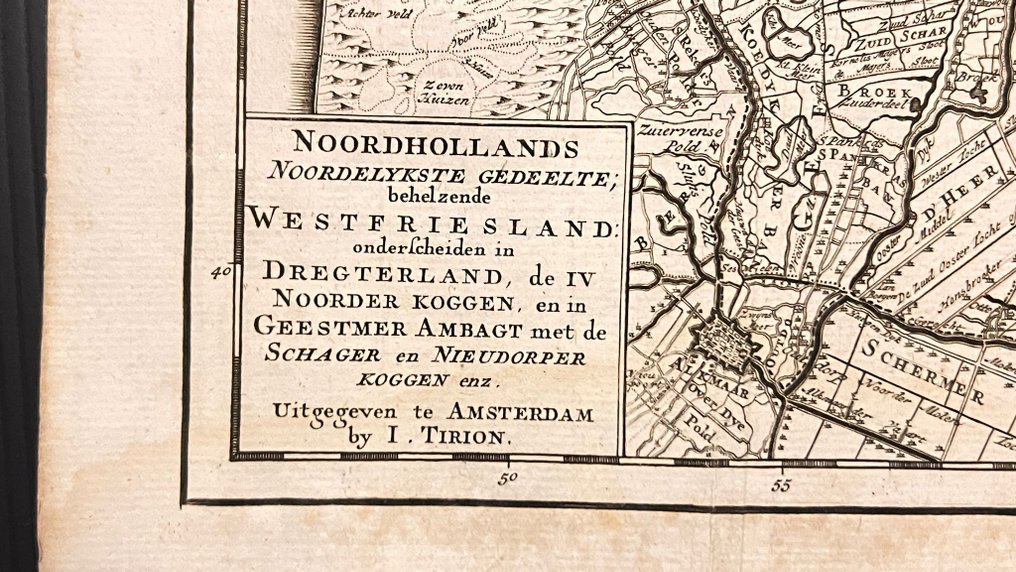 Paesi Bassi - Noord Holland; Isaak Tirion - Orginele kaart van het noorden van Noord Holland - 1721-1750 #1.0