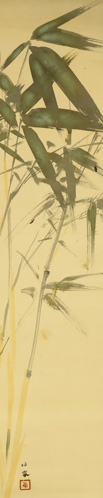 Firefly Perching on Bamboo Leaves with Box - Takeuchi Seiho 竹内栖鳳 (1864-1942) - Japão (Sem preço de reserva) #3.2