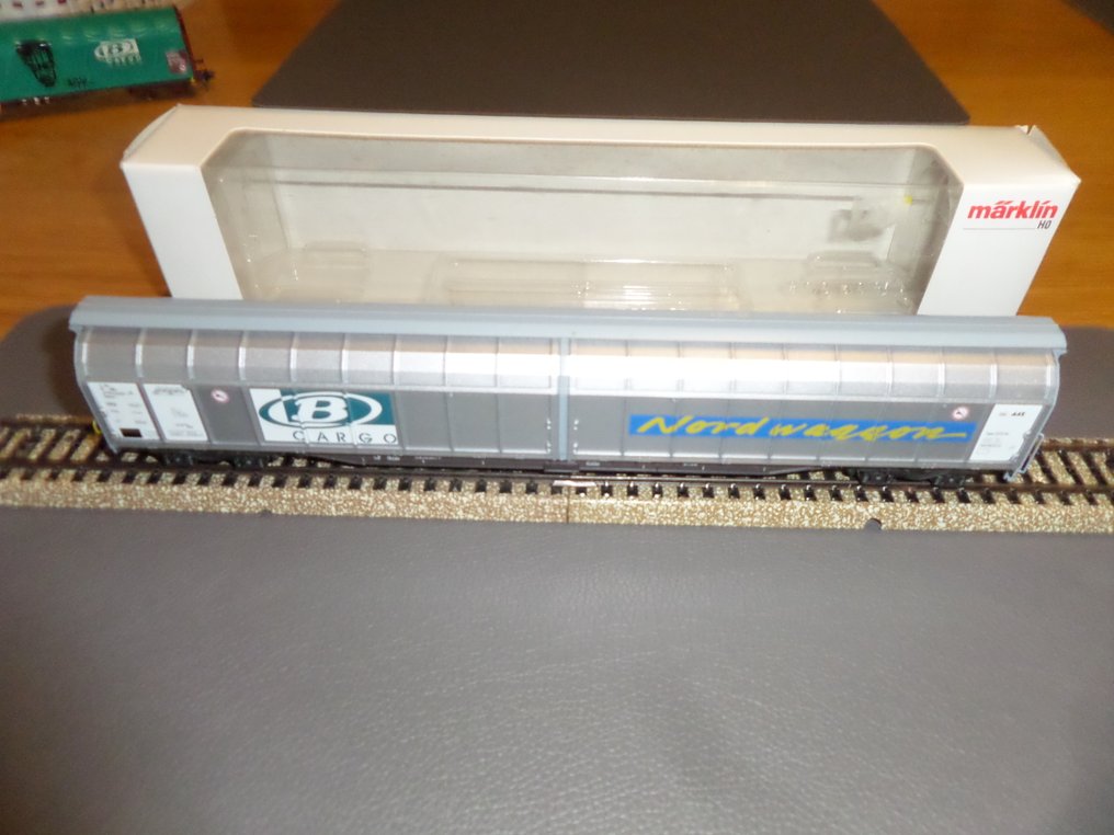 Märklin H0 - 48032 - Model train freight carriage (2) - Epoque V B Cargo North Wagon + large capacity wagon Fals B cargo - NMBS #2.1
