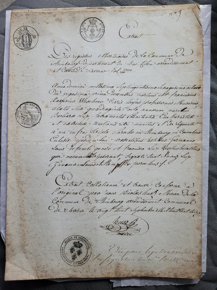 Divers - Très rare acte de décès pré-révolutionnaire. - 1787-1816 #1.0