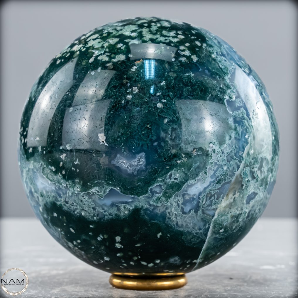 Musgo artístico natural raro - Ágata Sphere, Brasil- 1045.82 g #1.0