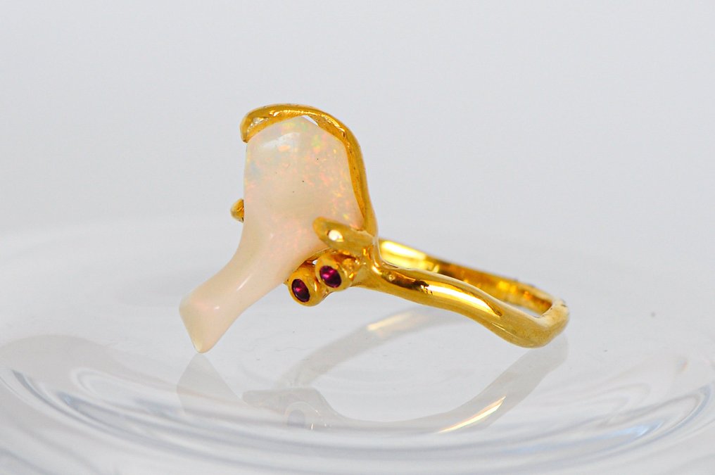 Argint 925 - Opal - Rhodolith - Inel #4.3