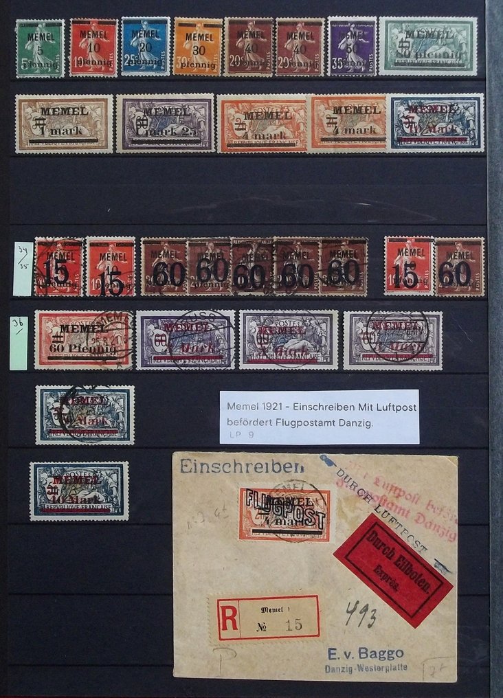 Memel  - Interesting collection with airmail letters and an interesting Klaipeda. #1.0