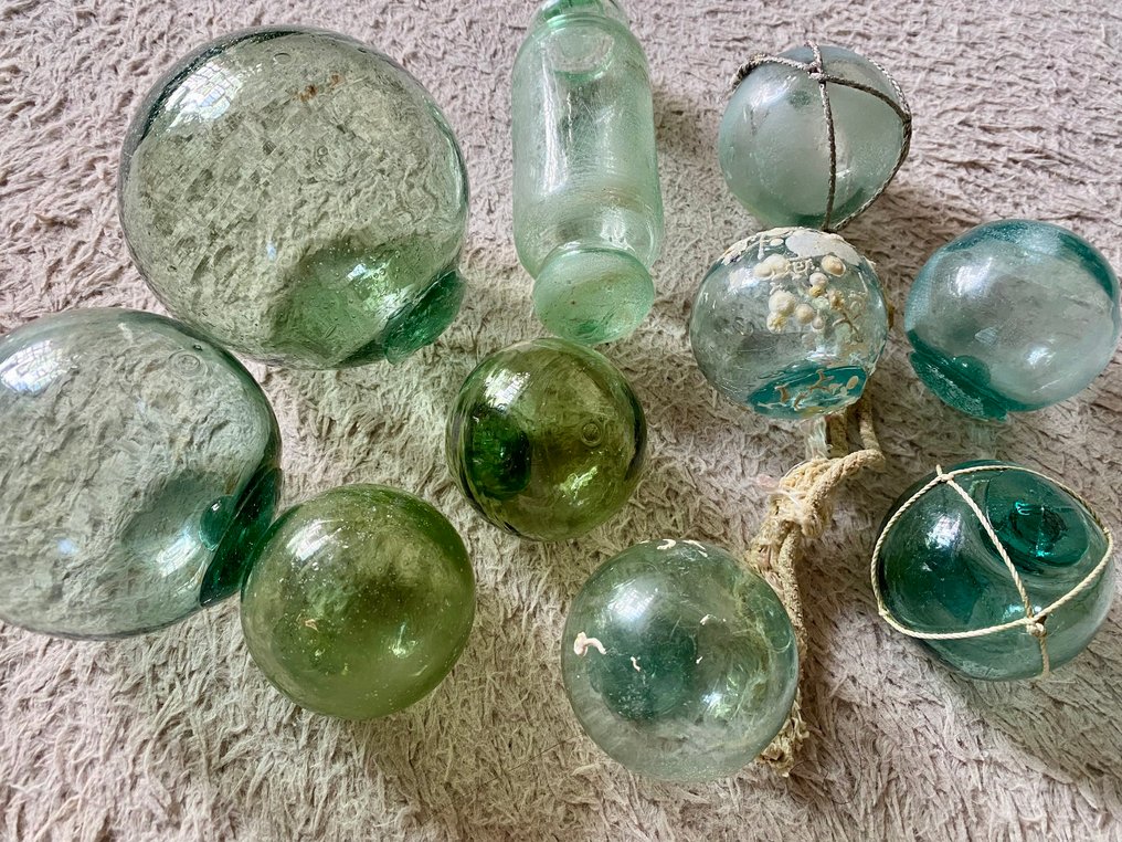 Maritima föremål  (10) - Handblåst glas- Sällsynt set med cylinder #1.0