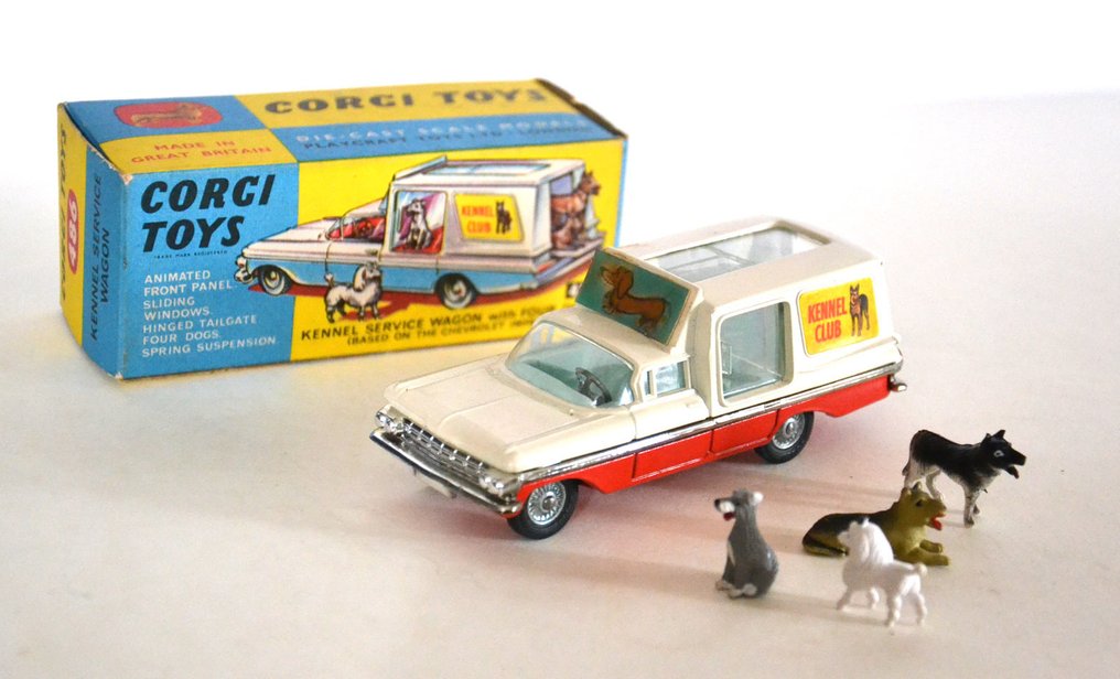 Corgi 1:43 - Van-Modell - Corgi Toys 486 Kennel Service Wagon In Original Box & 4 Dogs - 1960s #1.0