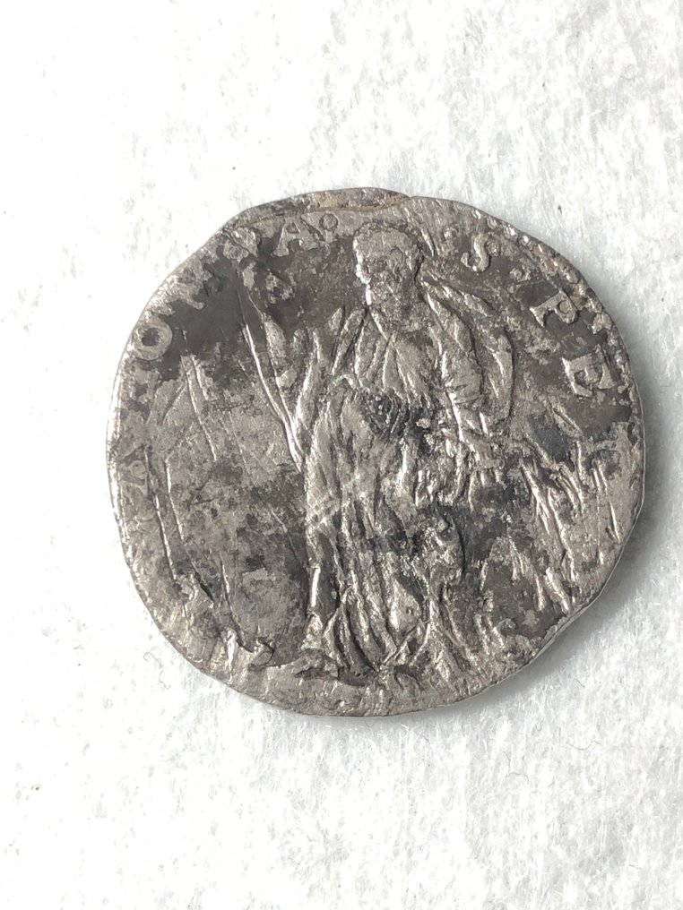 意大利，教皇國 Sisto V (1585-1590). Testone - San Pietro  (沒有保留價) #2.1