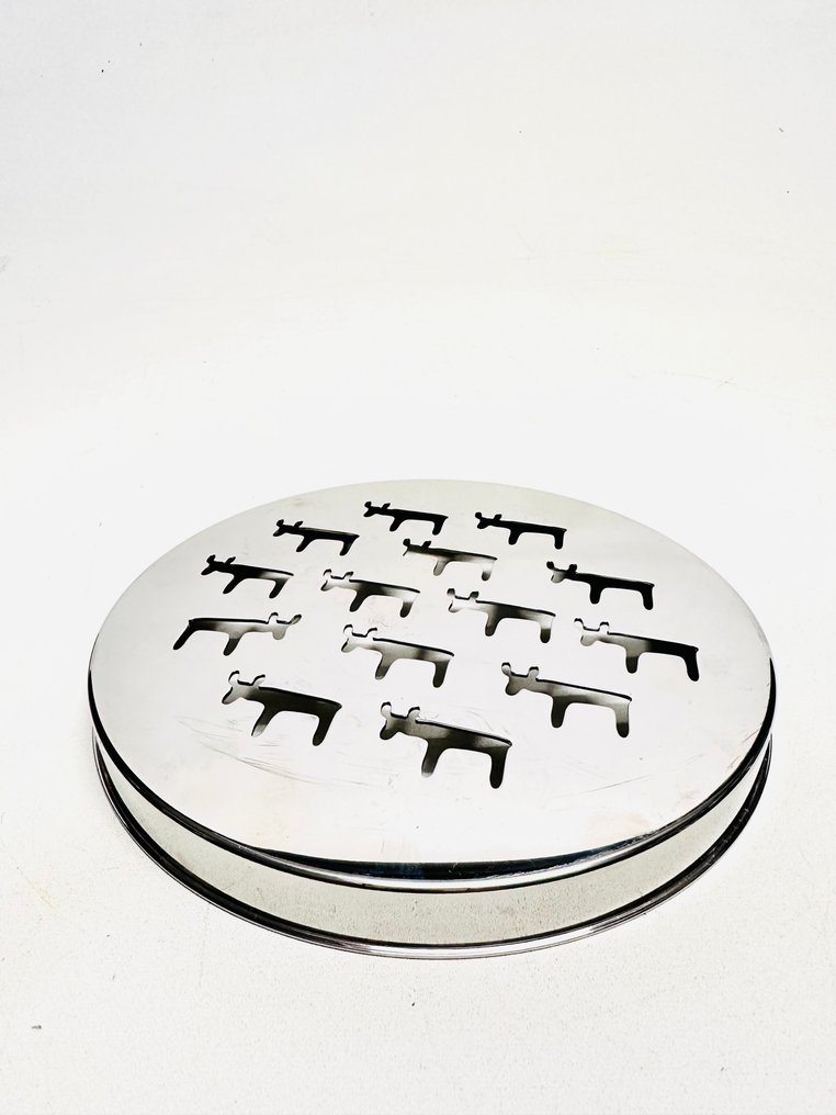 Alessi - Kristina Lassus - 小托盤 -  Tundra KL01 - 鋼, 不锈钢 - 圆形穿孔锅垫 #1.0