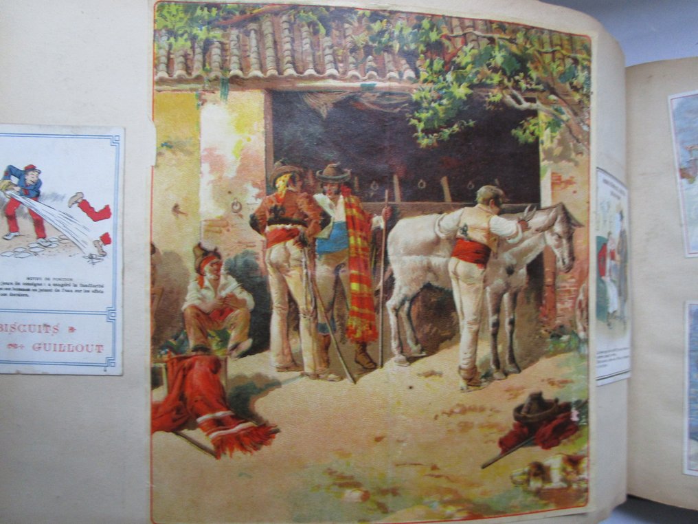 Groot oblong album met ca. 400 oude reclame-/ poesie- / felicitatie- en andere verzamel plaatjes. - 1880-1920 #2.1