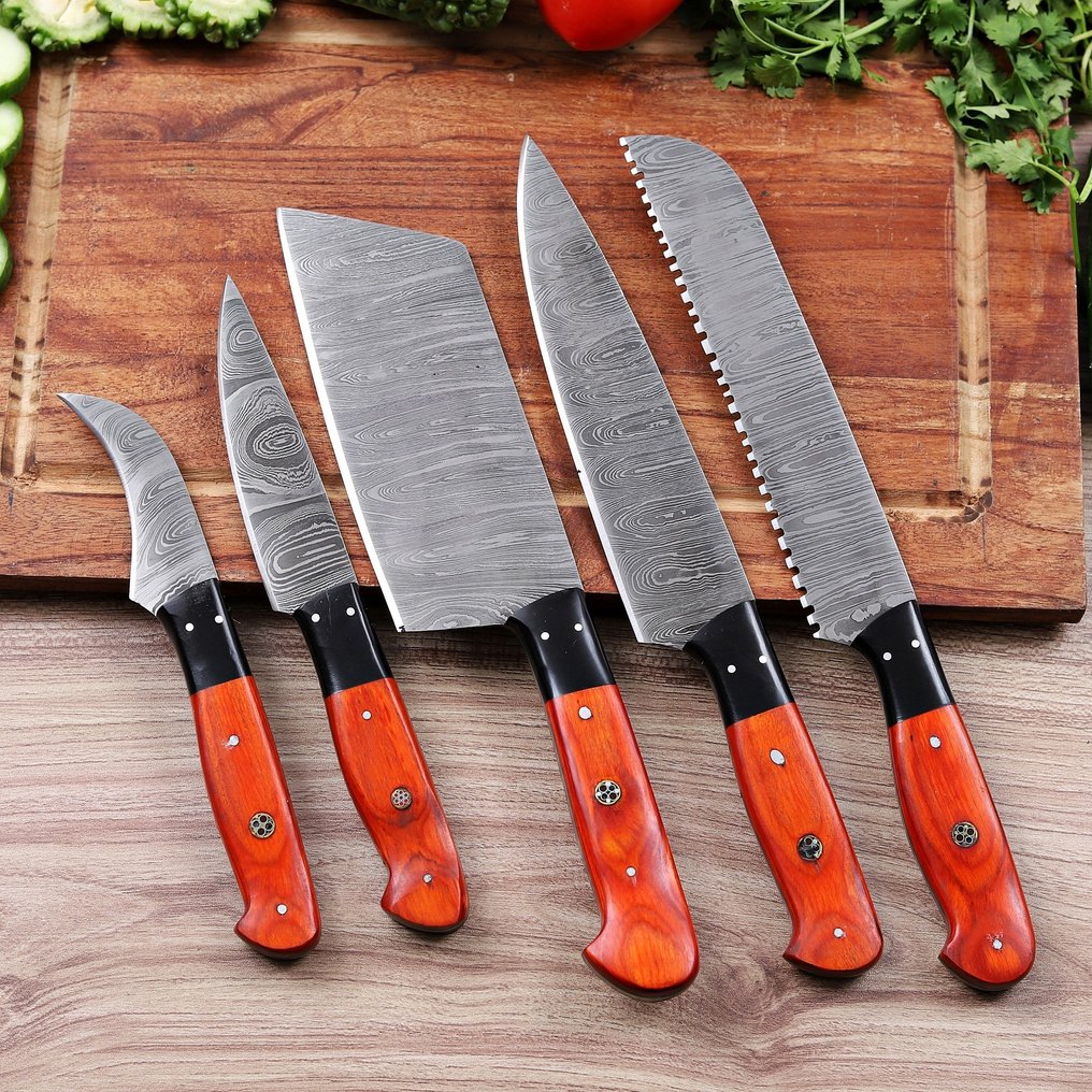 Kitchen knife - Chef's knife -  Japanese Style-PT-29 - Steel, Wood - Portugal - Japenese Steel Knife Set #1.0