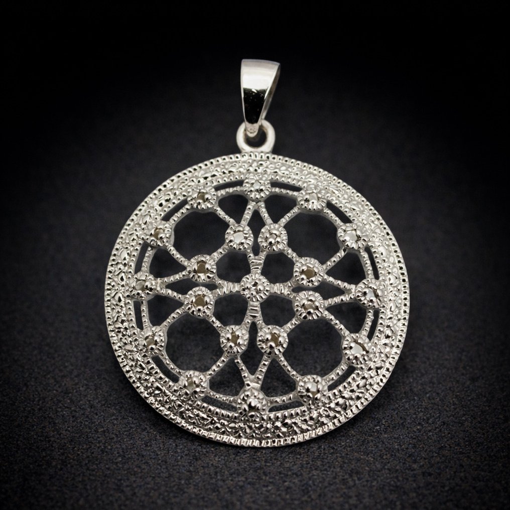 No reserve price - Pendant Silver - Diamond (Certified) #1.0