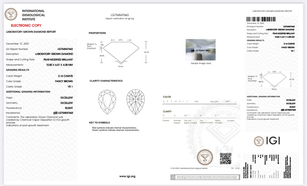沒有保留價 - 戒指 - 14 克拉 白金, 玫瑰金 - 2.50ct. tw. 褐色 鉆石 (彩色實驗室培育鑽石) - 鉆石 #3.2