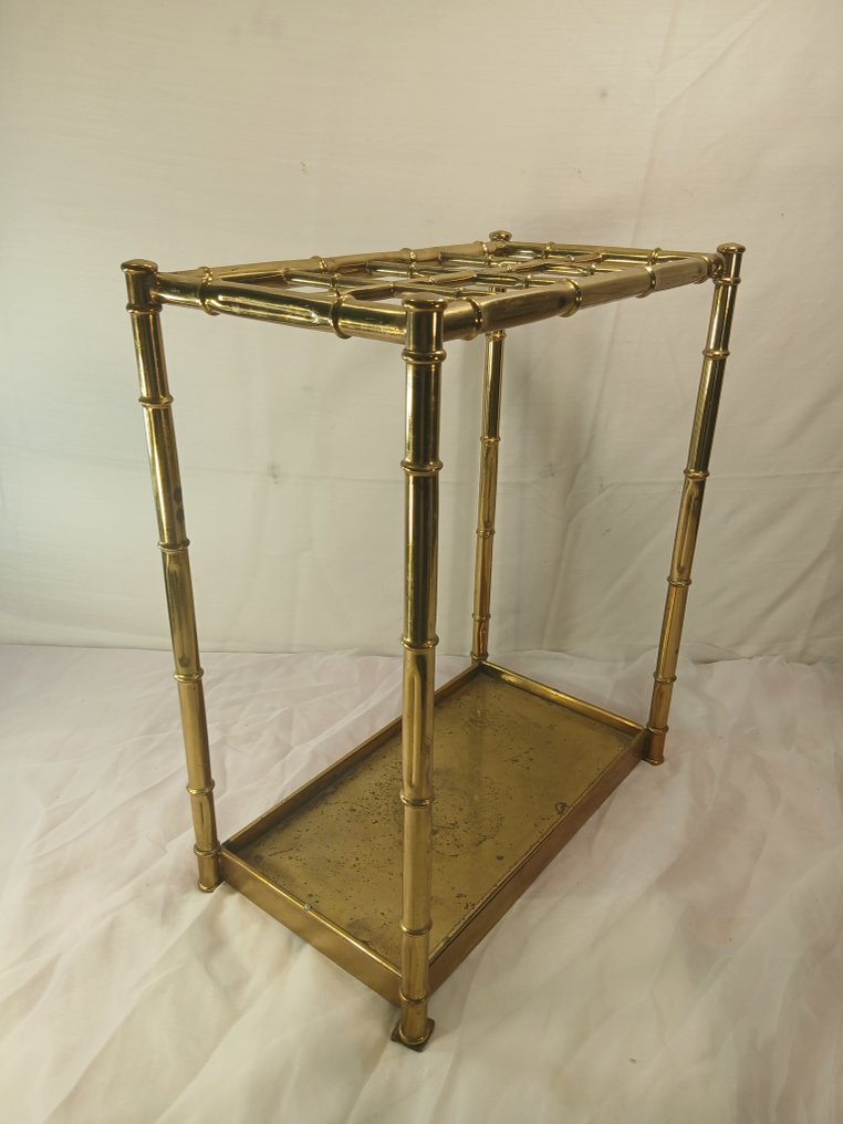 Suporte de guarda-chuva - Latão dourado - Estante de bambu falso #2.1