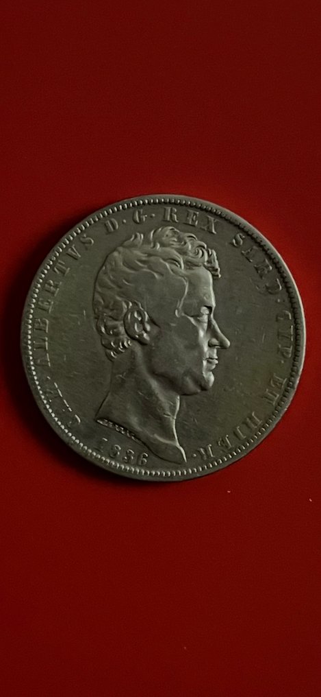 Italien, Savoyen Carlo Alberto. 5 Lire 1836 Genova  (Ohne mindestpreis) #1.0