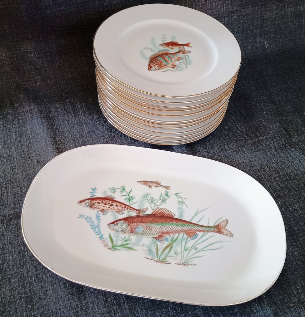 Seltmann Weiden - Middagsservis (13) - Pesci - Porslin - Fiskservice #1.0