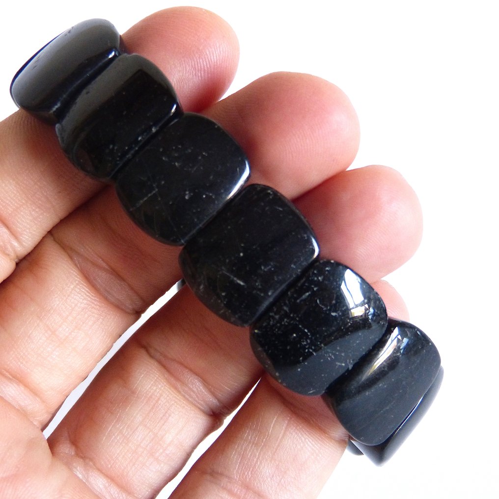 精美的巴西黑色碧玺手链 - 8厘米- 50 g #2.1