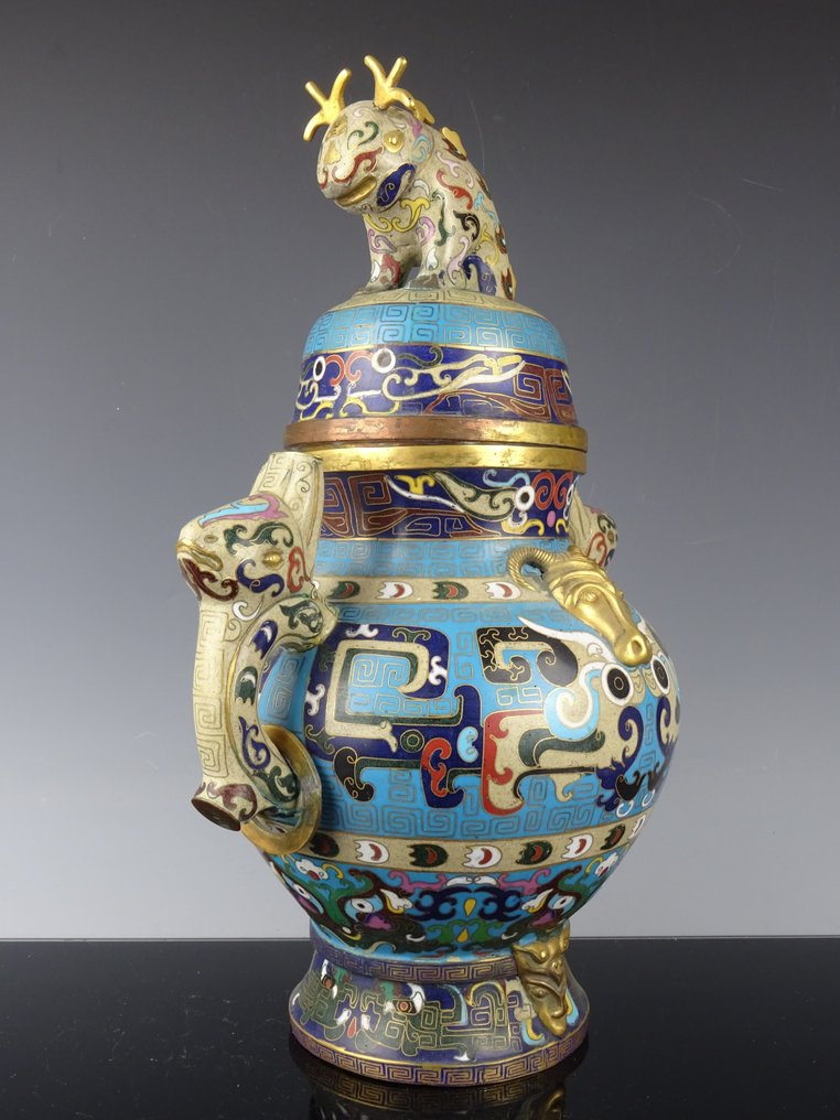 Vaso - Bronzo, Cloisonné emaille - Cina - Guangxu (1875-1908) #2.1