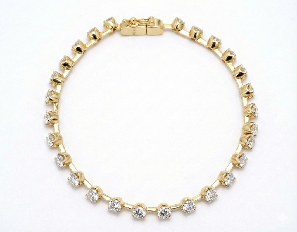 手鈪 - 14 克拉 黃金 - 4.33ct. tw. - 鉆石 #4.3