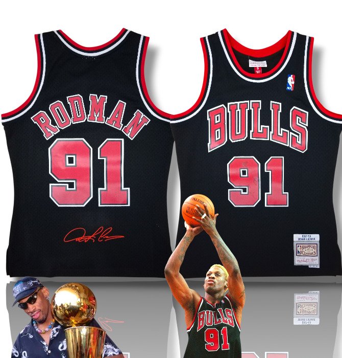 chicago bulls edición especial firma impresa tributo 1997 - 國家籃球協會 - Dennis Rodman - 籃球運動衫 #1.0