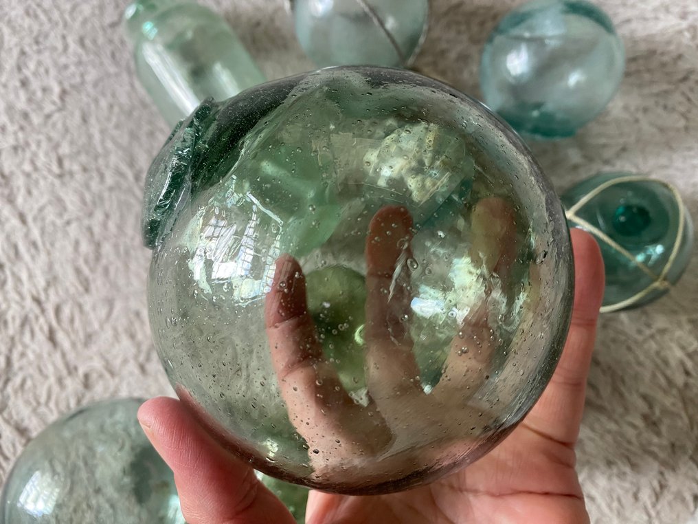 Maritima föremål  (10) - Handblåst glas- Sällsynt set med cylinder #3.2