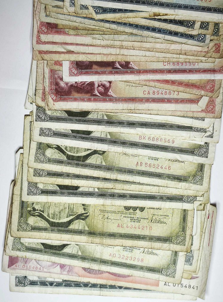 Jugoslavien, Kroatien. - 146 banknotes - Various Dates  (Ingen mindstepris) #4.3