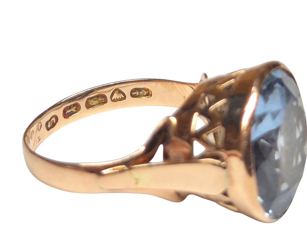 沒有保留價 - 戒指 - 14 克拉 黃金 黃玉 - 制造年份：1973 #2.1