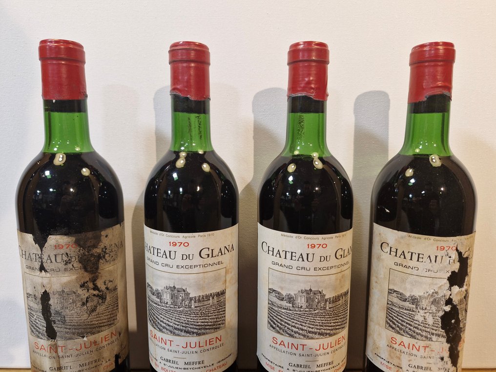 1970 Chateau du Glana - Saint-Julien Grand Cru - 4 Flasker (0,75 l) #4.3