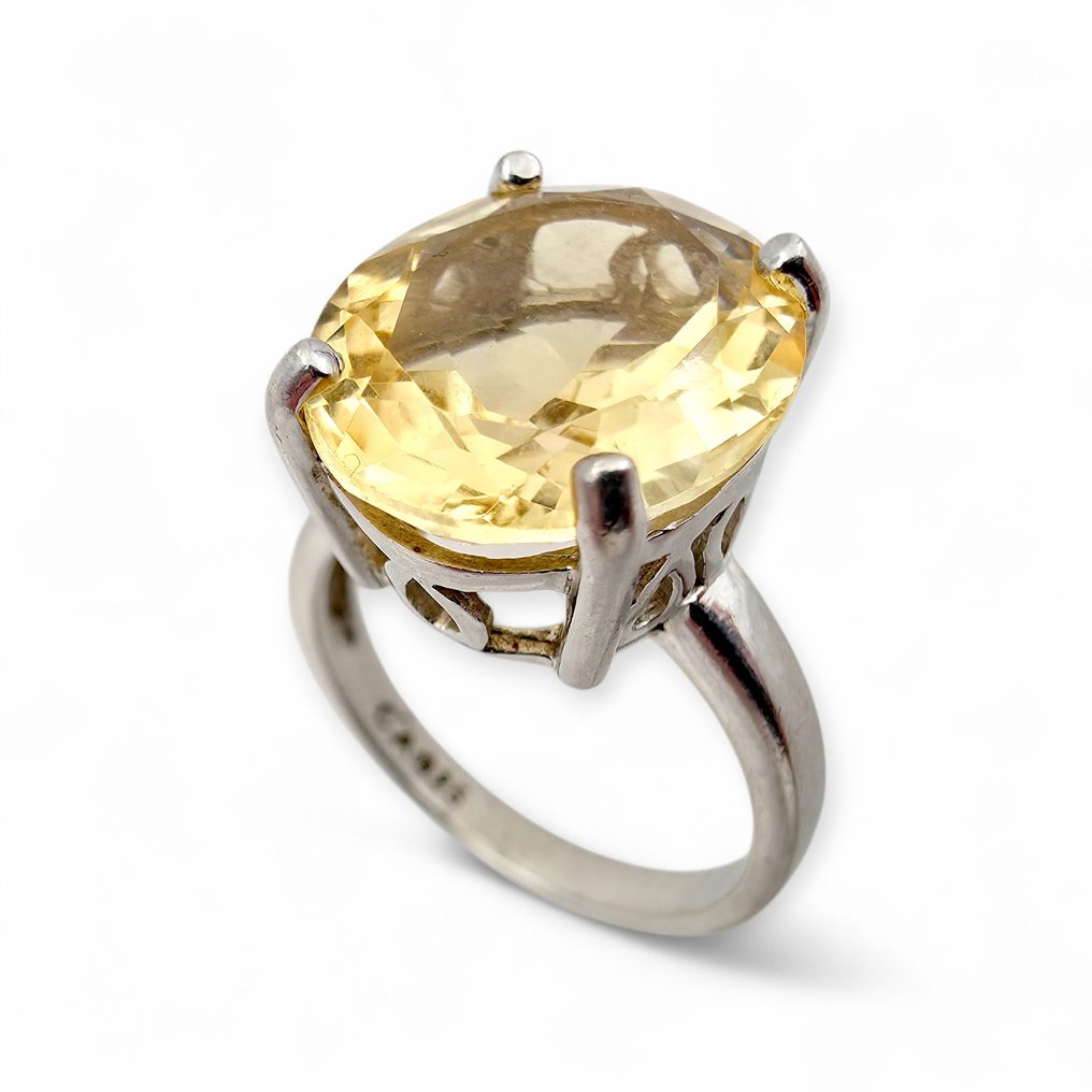 Fără preț de rezervă - Inel Argint - Citrin (Certificat) #2.1