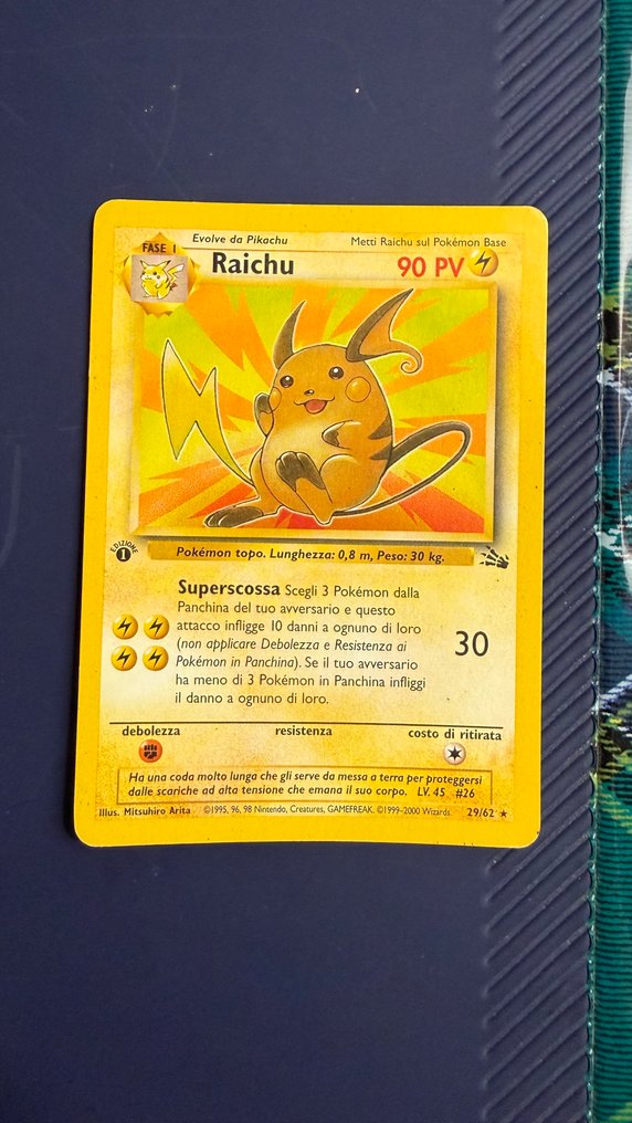 Pokémon - 1 Σφραγισμένη κάρτα - Raichu 29/62 Πρώτη έκδοση - WOTC - Fossil #1.0