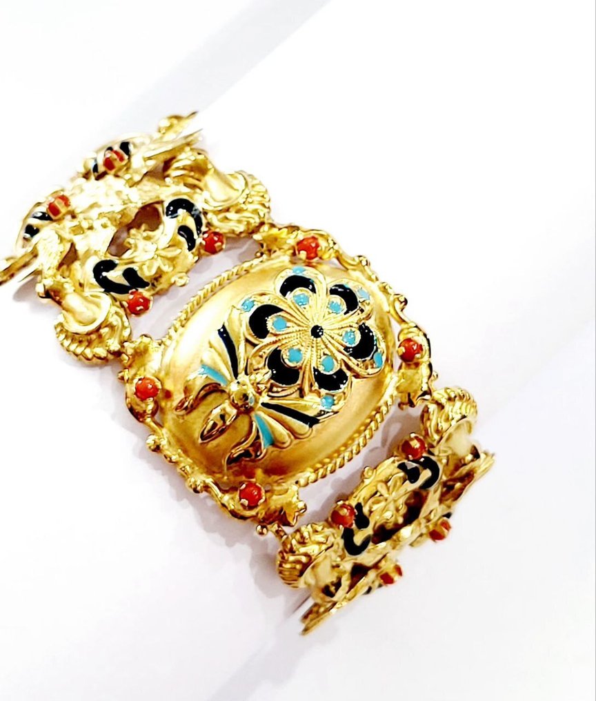 Bracelet - 18 kt. Yellow gold Coral #1.0