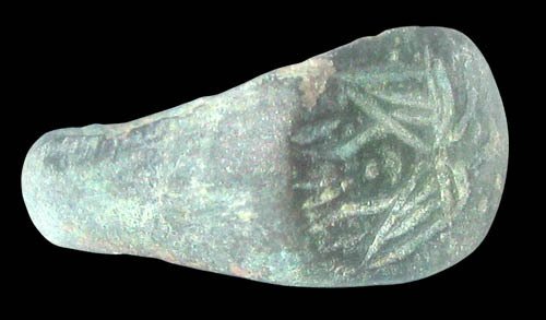 拜占庭帝國 青铜,镶有鹰图案的边框戒指,直径19毫米,公元6至8世纪 戒指 (沒有保留價) #1.0