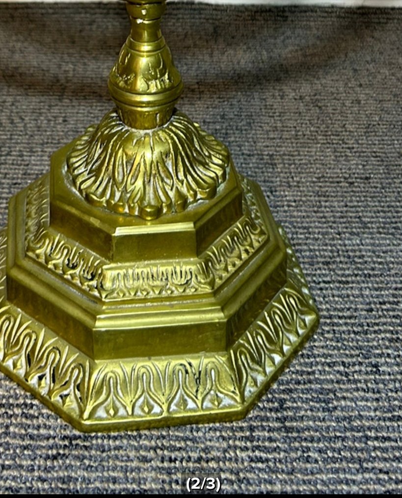 Judaica - 烛台 - 黄铜色 - Menorah - 36.5 厘米 - 3.8 千克 #3.2