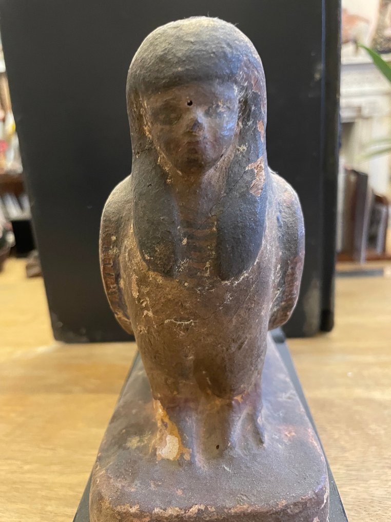 古埃及，希臘羅馬時期 木 Funerary model, Ba-Bird（非常非常罕见） - 18 cm #1.0