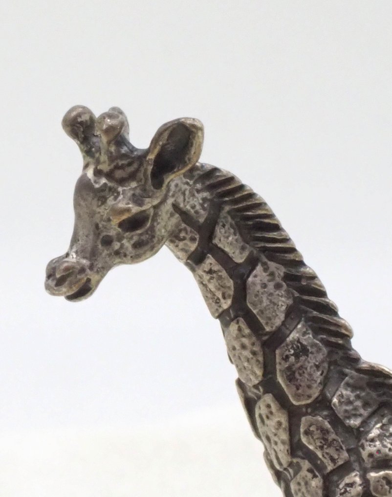 Miniatuur figuur - Giraffa in argento - .800 zilver #2.1